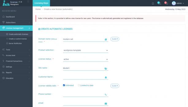 Visit Listing - iNik - license managment system iNik - license managment system - Screenshot 4