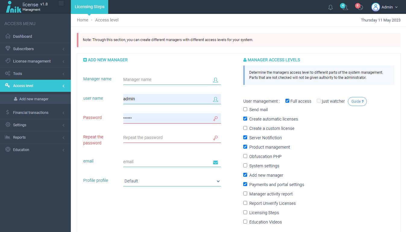 iNik - license managment system - Screenshot 7