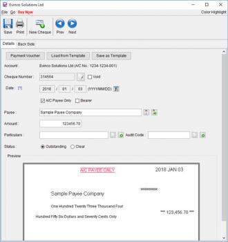 ChequeSystem Cheque Printing Software - Screenshot 2