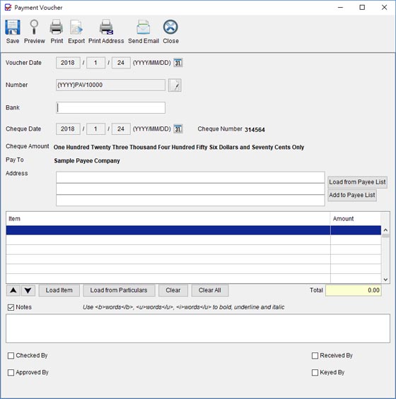 ChequeSystem Cheque Printing Software - Screenshot 3