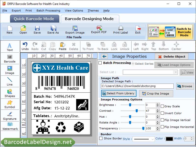 Healthcare Barcode Program - Screenshot 1