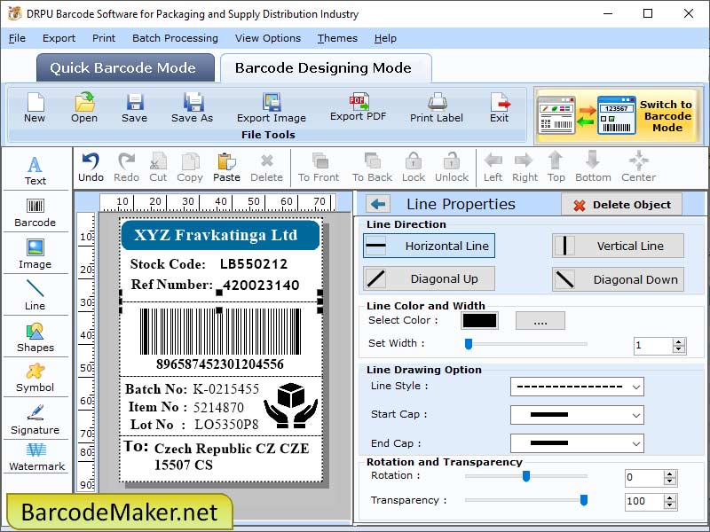 Packaging Barcode Maker Software - Screenshot 1