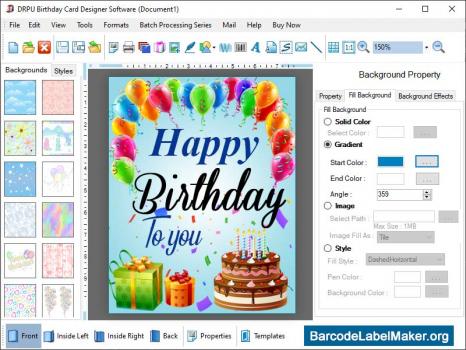 Printable Birthday Cards Creator - Screenshot 1