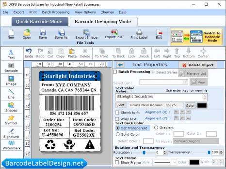 Inventory Barcode Labels Software - Screenshot 1