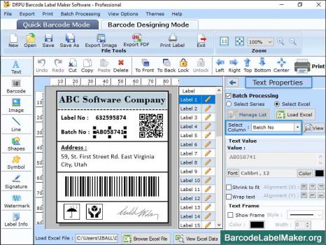 Professional Barcode Label Maker - Screenshot 1