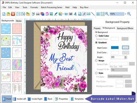 Birthday Card Maker Software - Screenshot 1