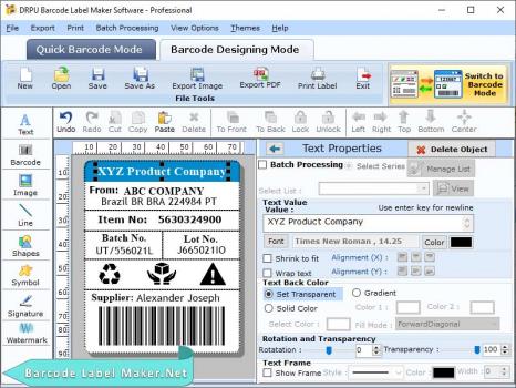 Free Barcode Label Maker Tool - Screenshot 1
