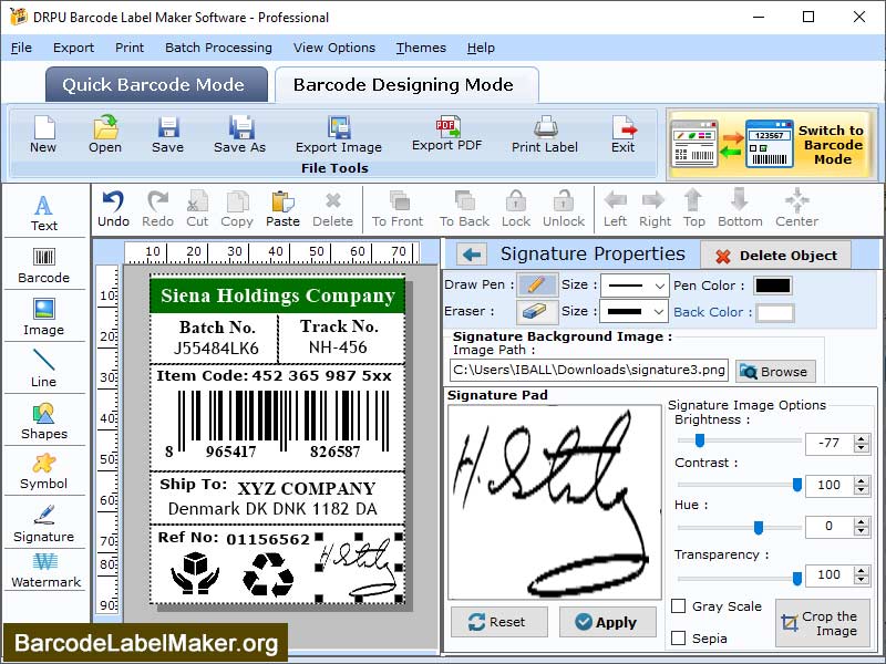 2D Barcode Label Maker Program - Screenshot 1