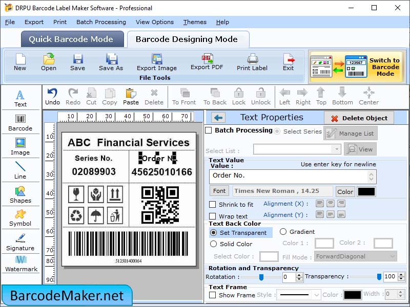 Professional Tag Barcode Maker - Screenshot 1