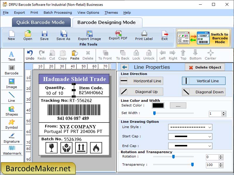 Manufacturing Barcode Creating Tool - Screenshot 1