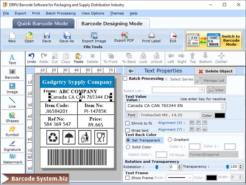 Packaging Label Design Software - Screenshot 1