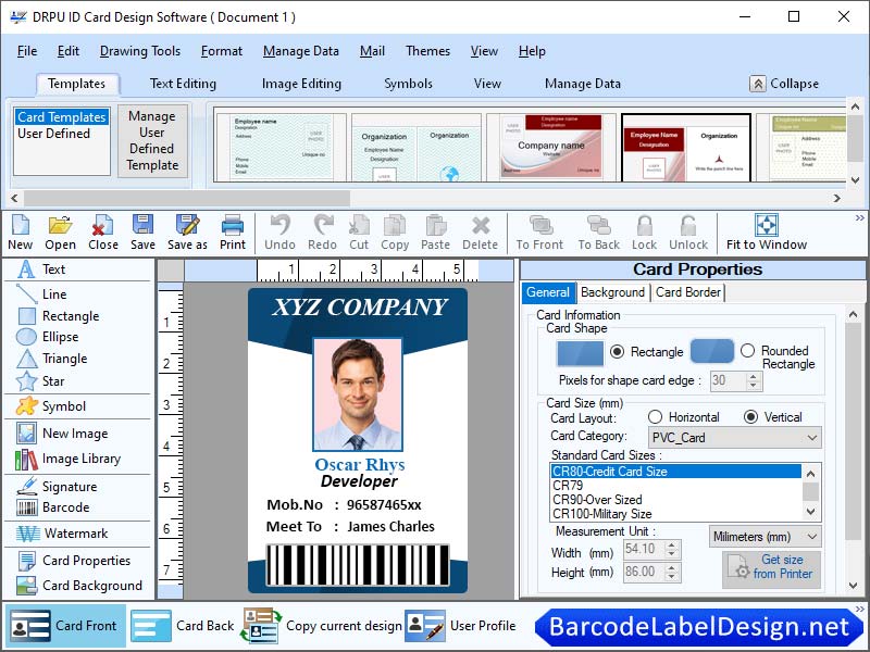ID Card Design Software - Screenshot 1
