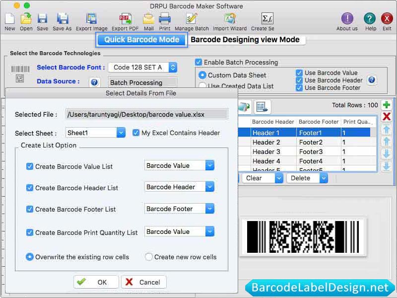 Mac Barcode Labels Software - Screenshot 1