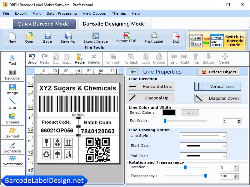 Professional Barcode Design Tool - Screenshot 1