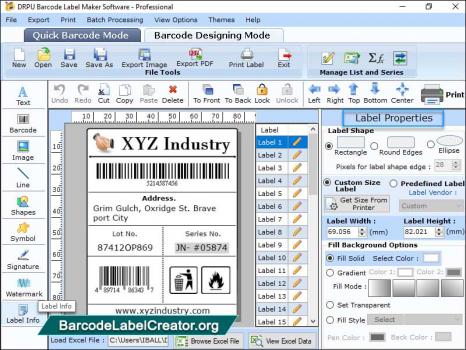 Barcode Label Creator Software - Screenshot 1