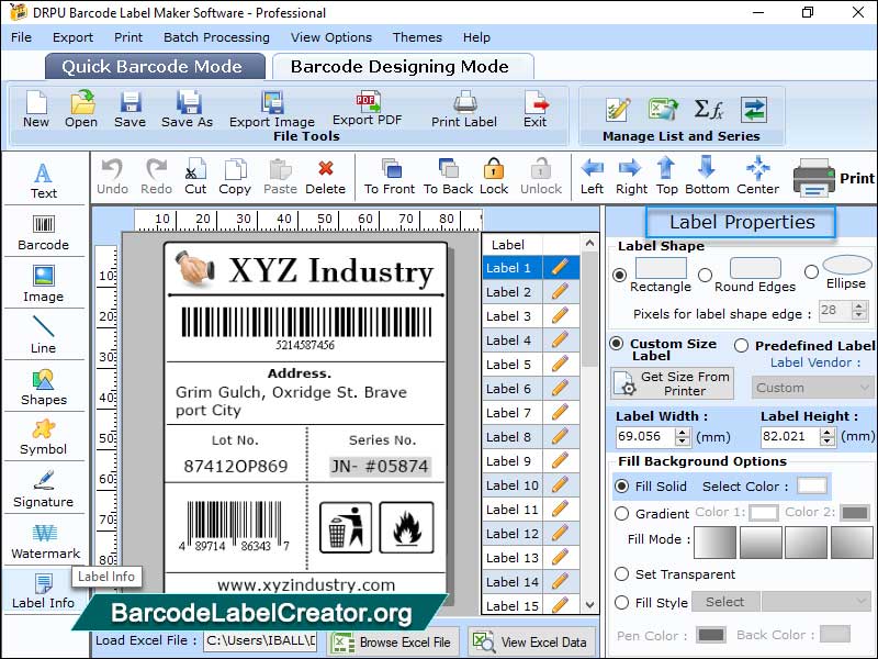 Barcode Label Creator Software - Screenshot 1