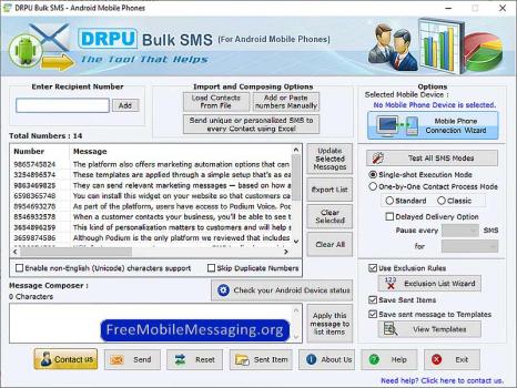 Android Mobile Phones Bulk SMS - Screenshot 1