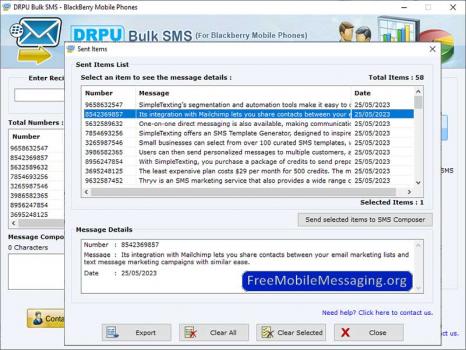 Visit Listing - Blackberry SMS messaging Software Blackberry SMS messaging Software - Screenshot 1