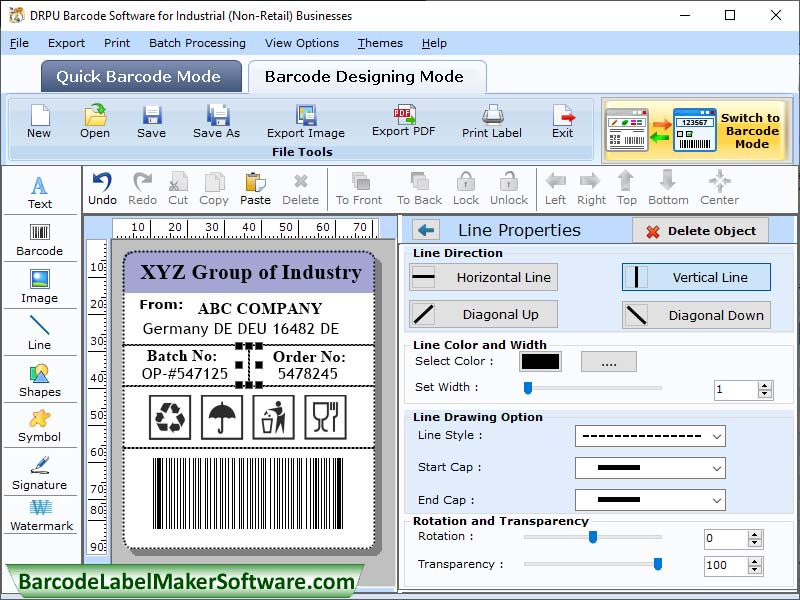 2d Barcode Manufacturing Labels - Screenshot 1