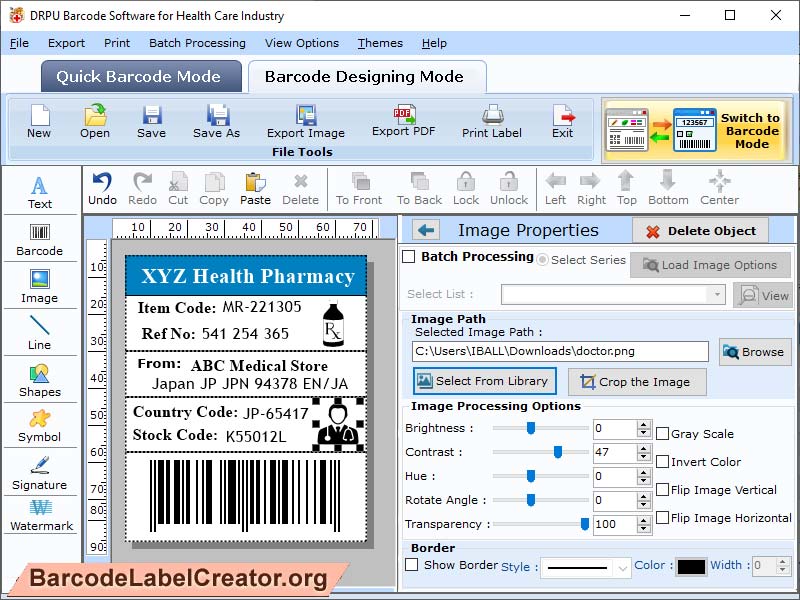 Medical Barcode Creator - Screenshot 1