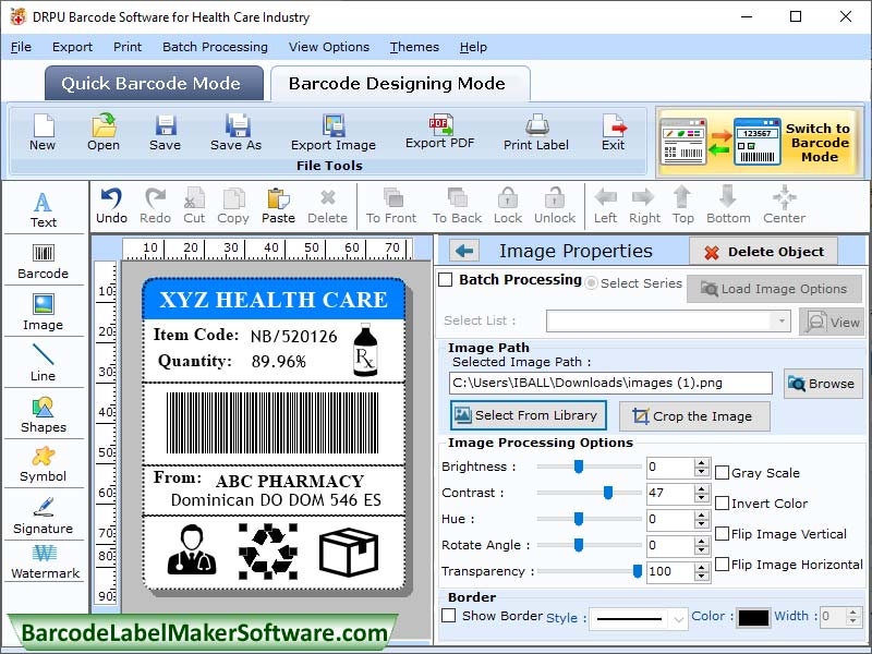 Barcode Label Healthcare Utility - Screenshot 1