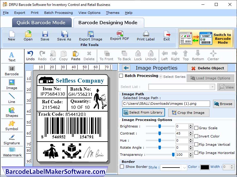 Retail Barcode Maker Software - Screenshot 1