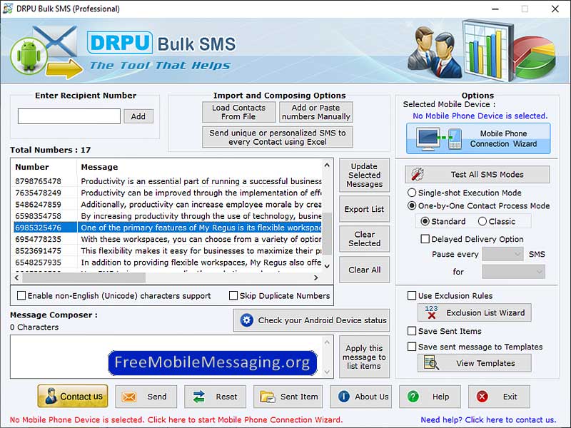 GSM Mobile Messaging Tool - Screenshot 1