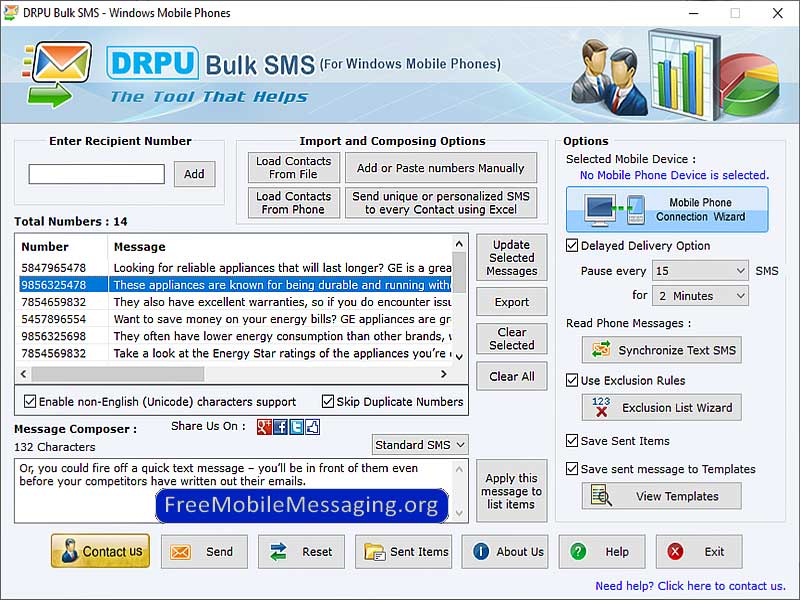 Mobile Text Messaging Software - Screenshot 1