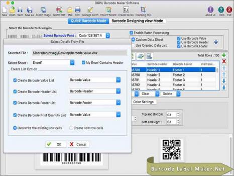 Free Mac Barcode Software - Screenshot 1