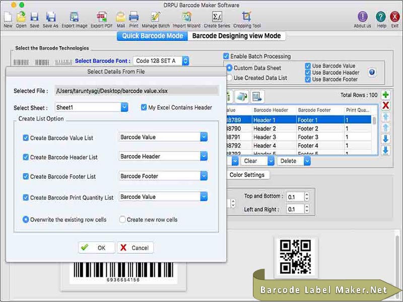Free Mac Barcode Software - Screenshot 1