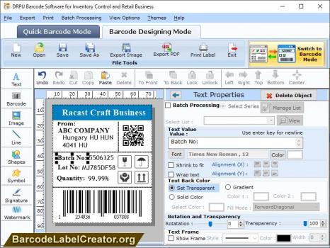 Barcode label Creators - Screenshot 1