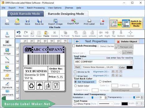 Software to Create Barcode Stickers - Screenshot 1