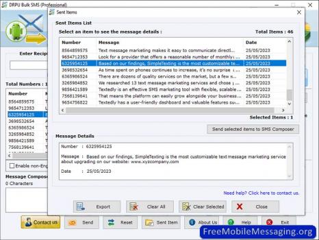 Visit Listing - Bulk SMS Software Bulk SMS Software - Screenshot 1