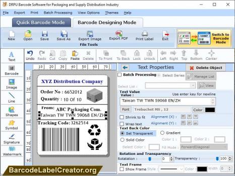 Visit Listing - Packaging Barcode Label Tool Packaging Barcode Label Tool - Screenshot 1