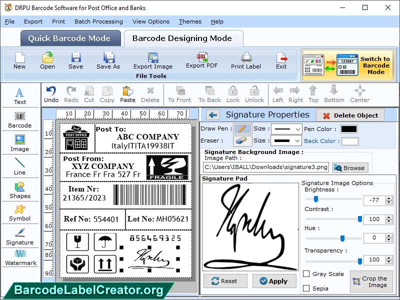 Post Office Barcode Maker - Screenshot 1