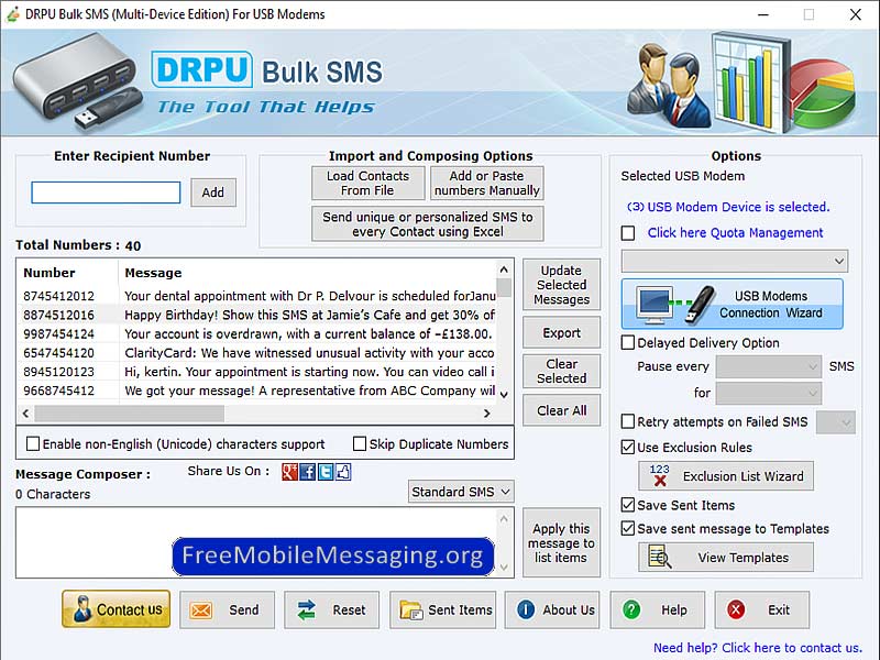 Modem SMS Software - Screenshot 1