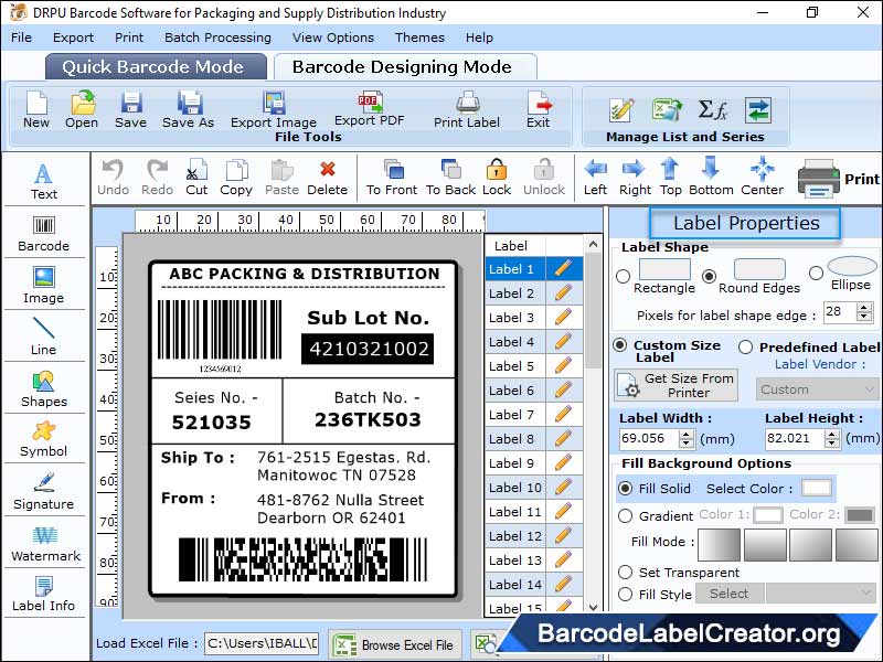 Packaging Barcode Creator Software - Screenshot 1