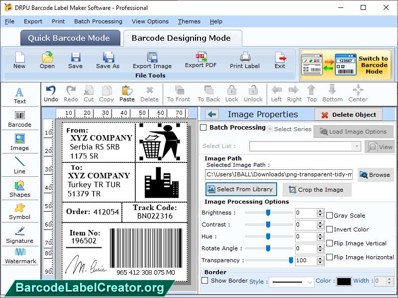 Professional Barcode Label Creator - Screenshot 1