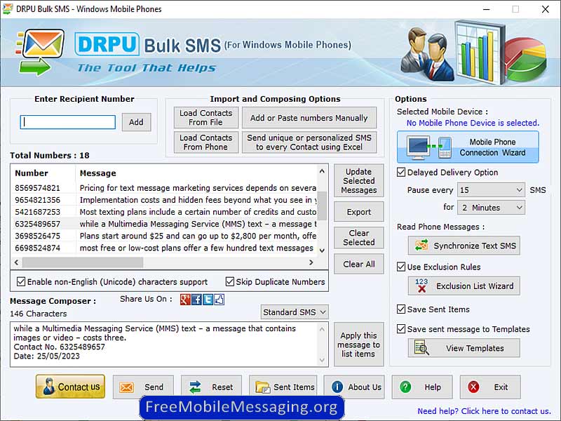 SMS from Windows - Screenshot 1