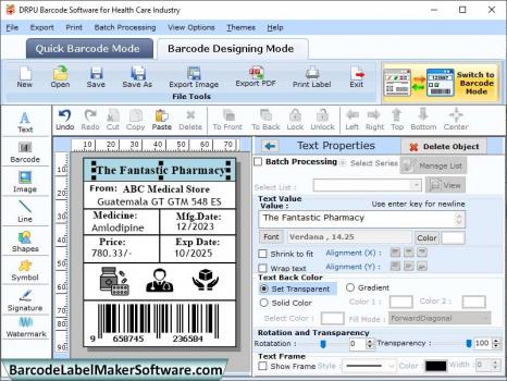 Barcode Software for Healthcare - Screenshot 1