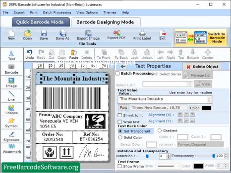 Warehouse Barcode Creator - Screenshot 1