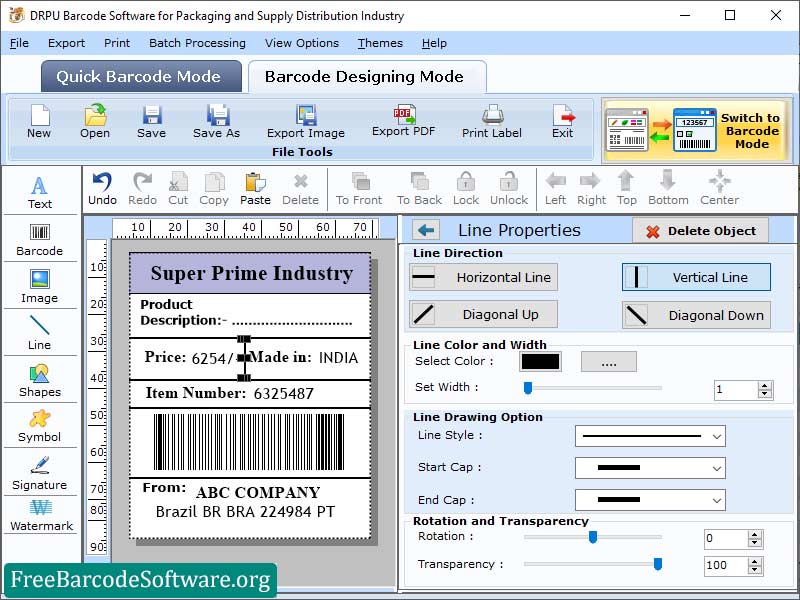 Distribution Barcode Software - Screenshot 1