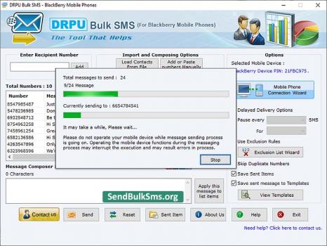 Send Bulk SMS BlackBerry - Screenshot 1