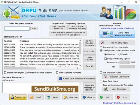 Android Mobile Bulk SMS Software - Screenshot 1