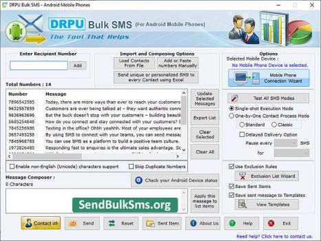 Android SMS Sender Software - Screenshot 1
