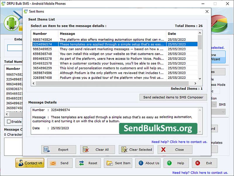 Send Bulk SMS for Android Mobile - Screenshot 1