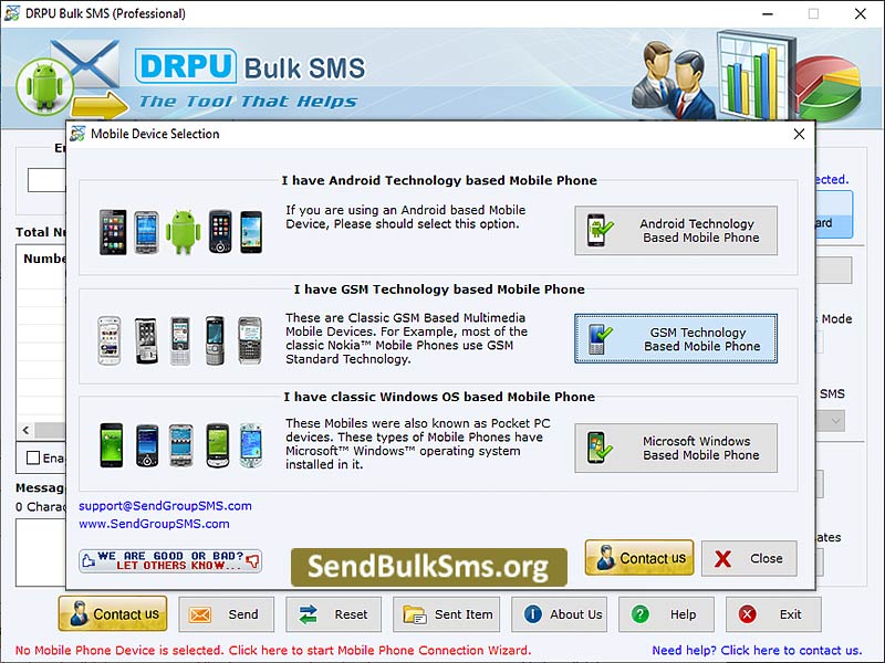 Send Bulk SMS for GSM Mobile - Screenshot 1