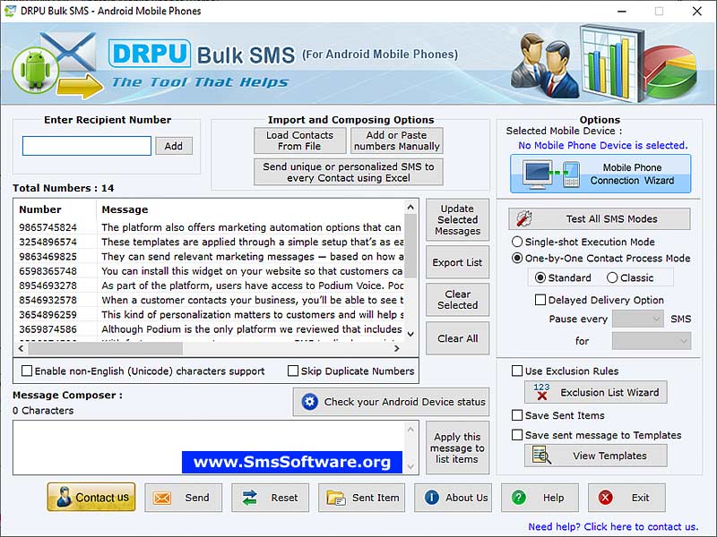 SMS Software Android - Screenshot 1