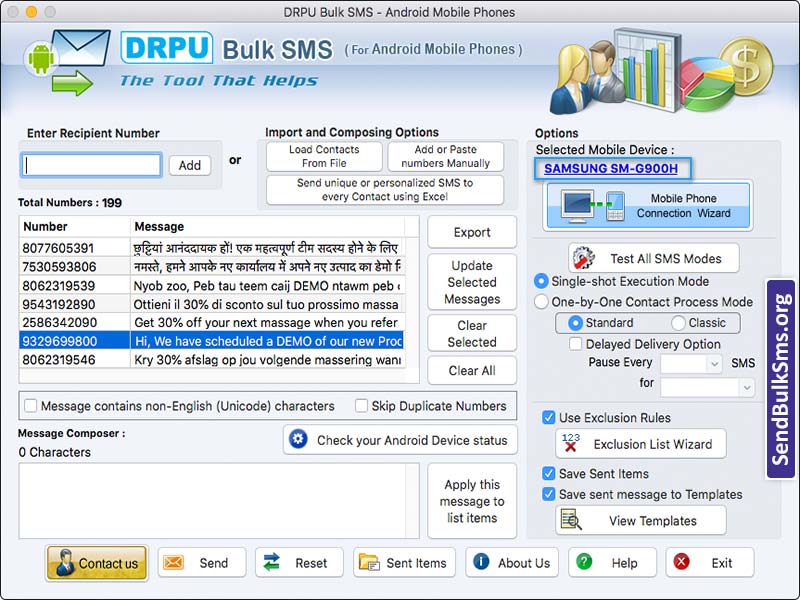 Mac Send Bulk SMS Android - Screenshot 1
