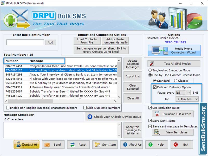Send Bulk SMS Tool for Professional - Screenshot 1